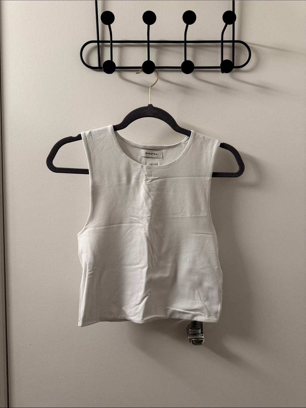 Aritzia Babaton White Cropped Crewneck Tank